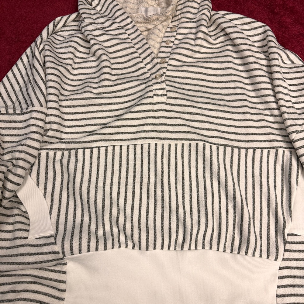 BUCKETLIST Striped hoodie - dark gray and White stripes - Picture 3 of 7
